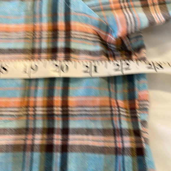 Orvis Men S/S Shirt Medium Blue/Multi Plaid 100% Linen - Picture 3 of 9